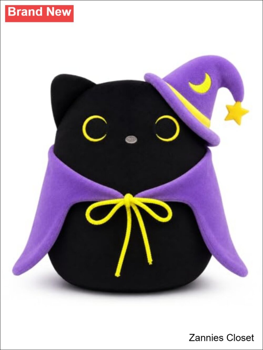👻 Leokawin Black Cat Stuffed Animal Halloween Plush Witch Hat Cape 8.5in